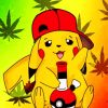 Pikachu Smoking Weed paint by number