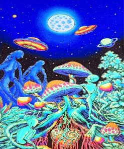 Psychedelic Trippy Space Art paint by number