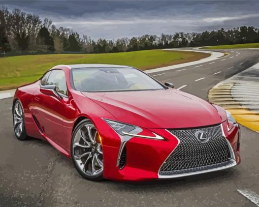 Red Lexus LC Car paint by numbers