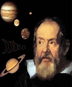 Scientist Galileo Galilei paint by number