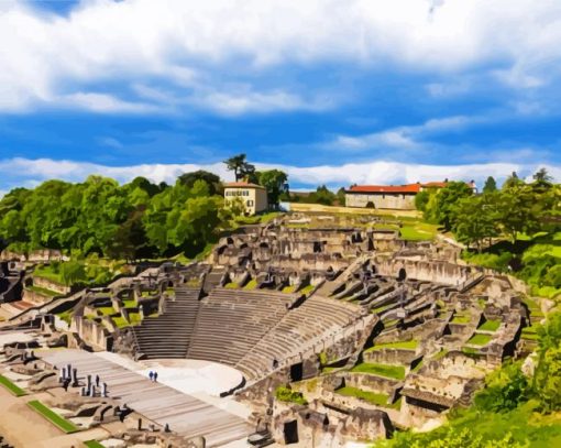 Teatro Galo Romano Lyon paint by numbers