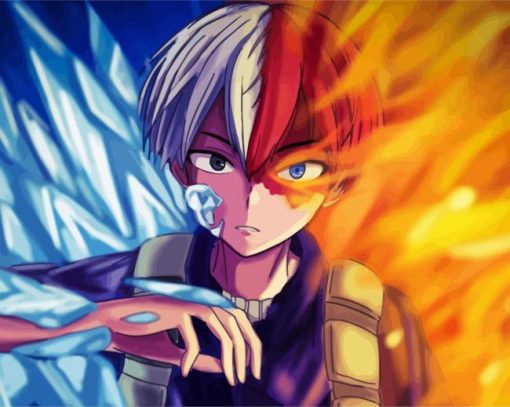 Todoroki My Hero Academia paint by numbers