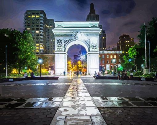 Washington Square Park New York paint by number