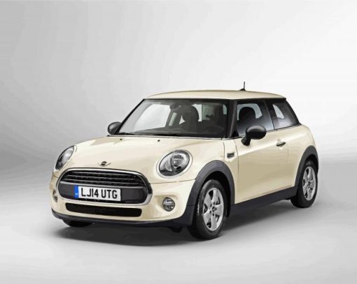 White Mini Cooper paint by numbers