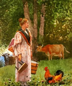 Winslow Homer The Milk Maid paint by number