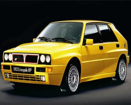 Yellow Lancia paint by number