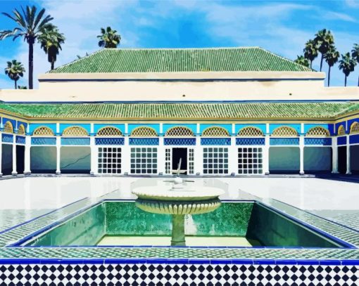 Arabic Historic Bahia Palace Marrakech paint by number