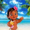 Baby Moana In Beach paint by number