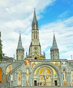 Basilica Of Our Lady Of The Rosary In Lourdes paint by number