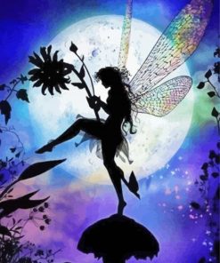 Beautiful Fairy Silhouette paint by number