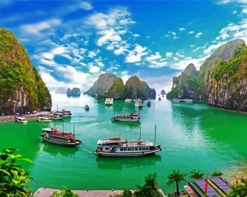 Beautiful Landscape Ha Long Bay paint by number