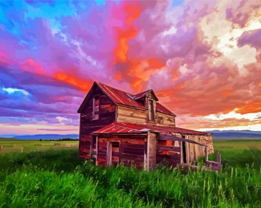 Big Sky Country At Sunset paint by number