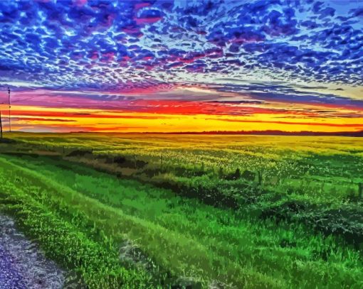 Big Sky Country Alberta Canada paint by number