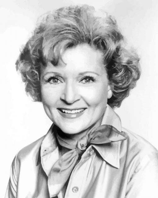 Black And White Betty White paint by number