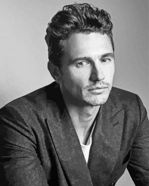 Black And White James Franco paint by number