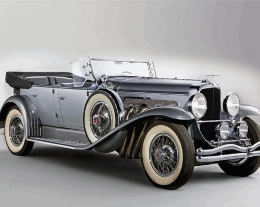 Black Duesenberg Retro Car paint by number