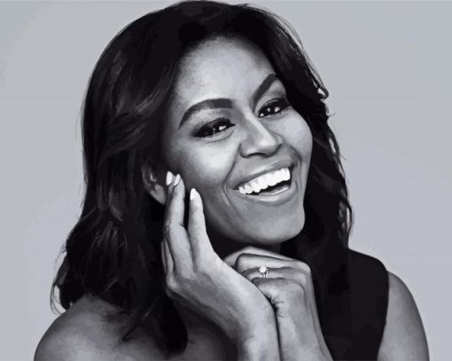 Black And White Michelle Obama paint by number