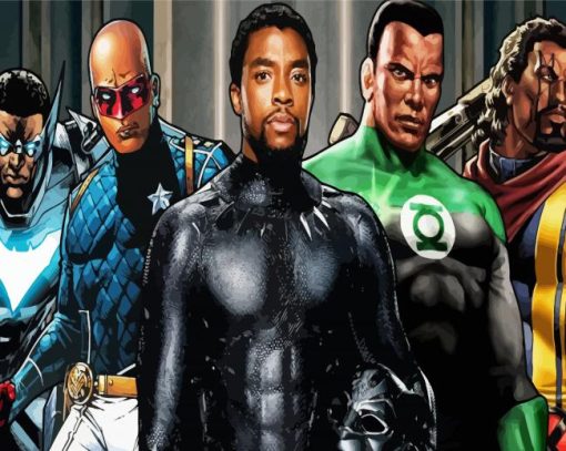 Black Superheroes paint by number