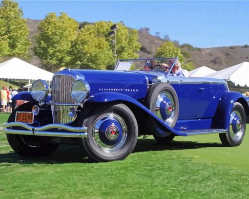 Blue Duesenberg Car paint by number