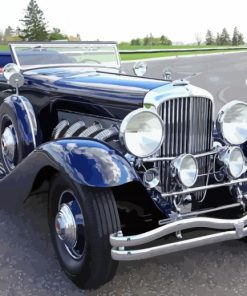 Blue Duesenberg paint by number