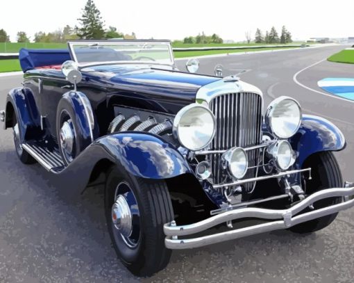 Blue Duesenberg paint by number