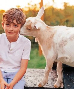 Boy With Goat paint by number