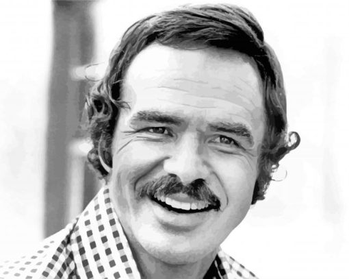 Burt Reynolds Black And White paint by number