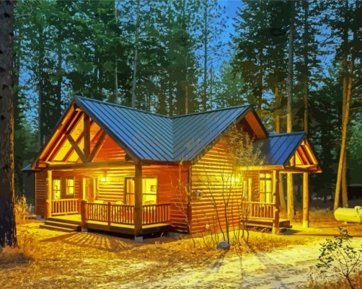 Cabin Woods paint by number