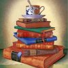 Coffee Cup On Vintage Books paint by number