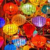 Colorful Vietnamese Lanterns paint by number