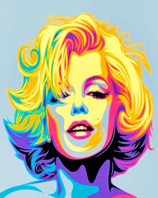 Colorful Marilyn Monroe Pop Art paint by number