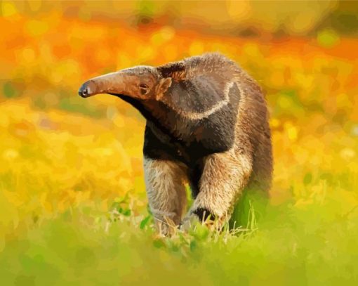 Cute Anteater In Forest paint by number