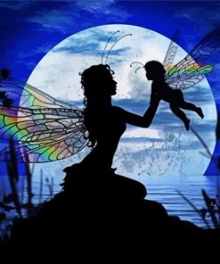 Fairy Mother And Child Silhouette paint by number