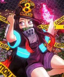 Fire Force Anime Girl paint by number