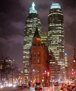 Flatiron Building At Night paint by number