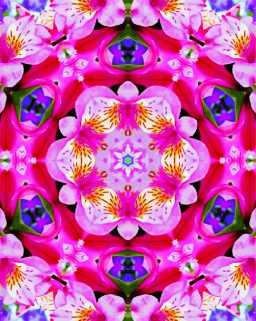 Flower kaleidoscope Art paint by number