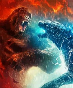 Godzilla Vs kong Movie paint by number