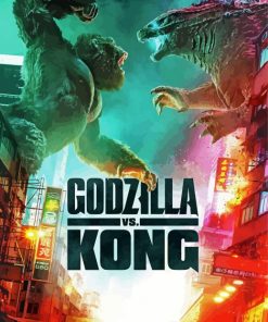 Godzilla Vs kong Movie Poster paint by number