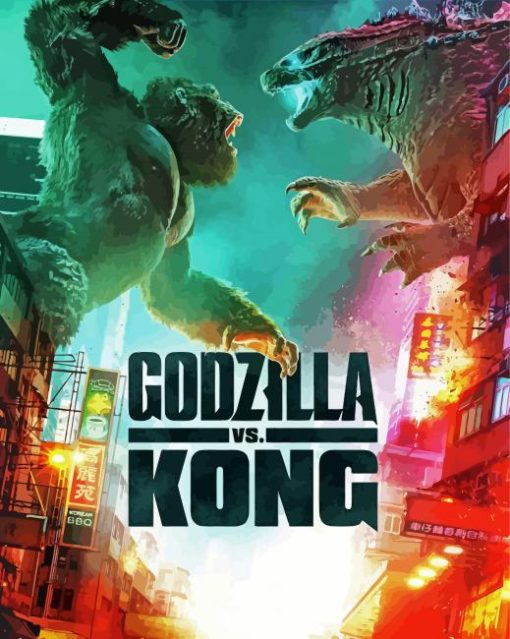 Godzilla Vs kong Movie Poster paint by number