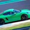 Green Porsche Cayman paint by number