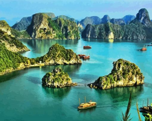 Ha Long Bay In Vietnam paint by number