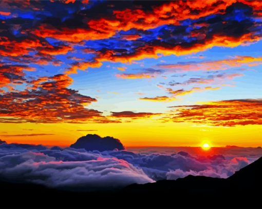 Haleakala National Park At Sunset paint by number