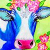 Happy Blue Cow Art paint by number