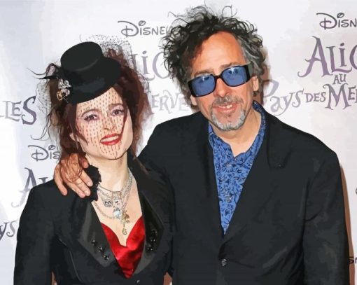 Helena Bonham And Tim Burton paint by number