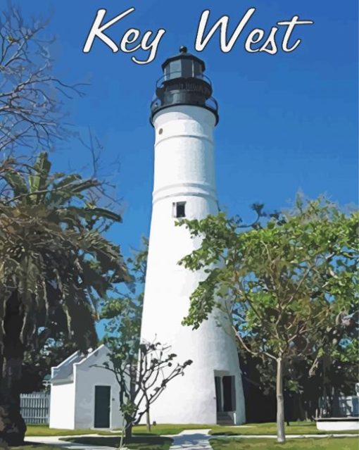 Key West Lighthouse In Florida paint by number