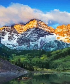 Maroon Bells Colorado paint by number