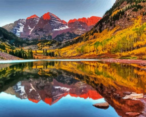 Maroon Bells National Forest paint by number