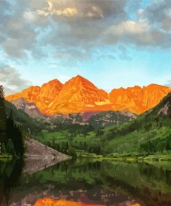 Maroon Bells Landscape paint by number