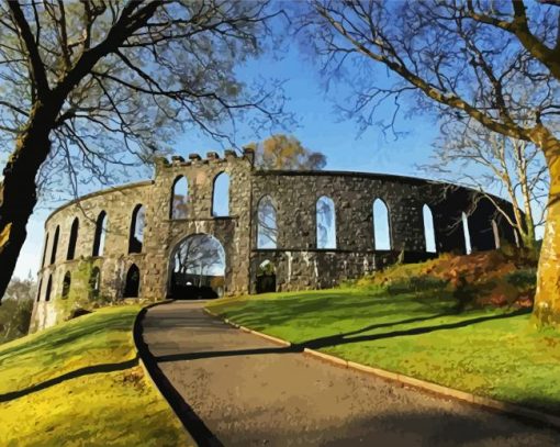 Oban McCaigs Tower And Battery Hill paint by number