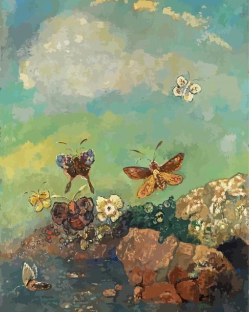 Odilon Redon Butterflies paint by number